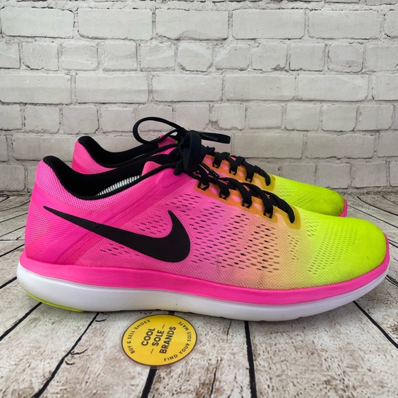 Nike Shoes Nike Flex Shoes Hot Pink And Y Yellow Running Shoes Men